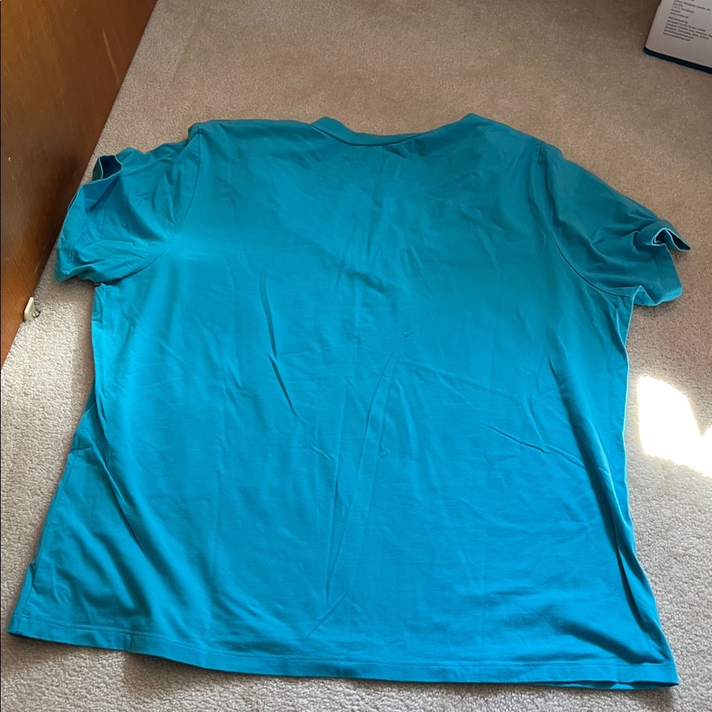 Talbots Turquoise V-Neck Short Sleeve Top sz 2X - Picture 4 of 4